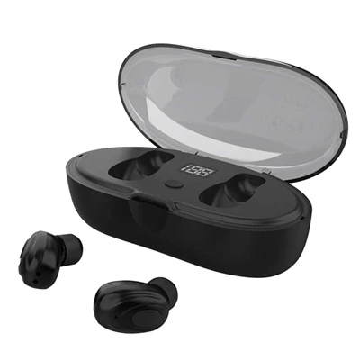 Black Lyenn W23 TWS 5,0 Bluetooth беспроводные наушники светодиодный дисплей умные сенсорные наушники IPX5 водонепроницаемые спортивные наушники для телефона - Цвет: Black