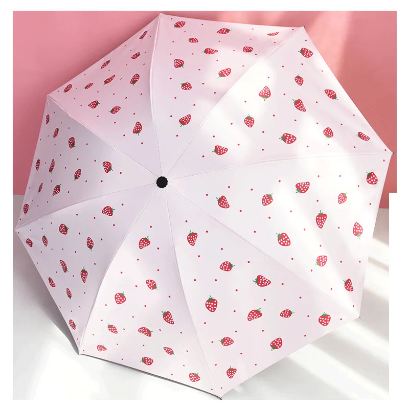 YADA Luxury Cartoon Fruit Strawberry Umbrella Clear Folding Automatic Umbrellas For Children Women UV Rain NEW Umbrella YD200043