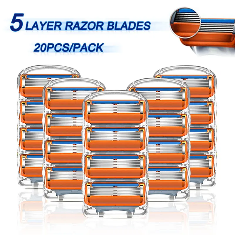 Shaving Blades Razor Case For Gillette Fusion 5 Face Shaver Cassettes Men Shave Kit Beard Replacement Head layer blade | Красота и