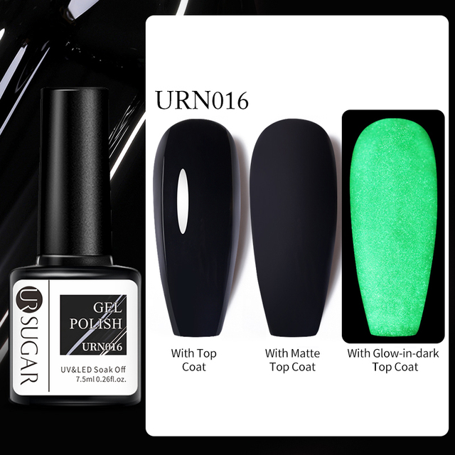 SUGAR Luminous Gel Top Coat Semi Permanent Glow In Dark Fluorescent Soak Off UV LED Color Gel Nail Varnish Nails for Manicure