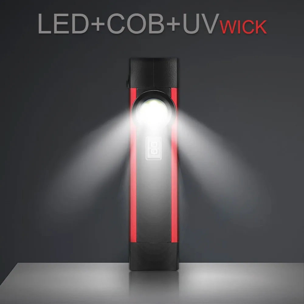 COB светодиодный мини-светильник с ручкой, УФ-магнит, USB Перезаряжаемый Рабочий фонарь, светильник-вспышка, Прямая поставка, аксессуары, Рождественское украшение