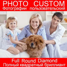 DIY фото на заказ Алмазная картина Картина круглая Дрель Стразы Алмазная вышивка бисером 5D Вышивка крестиком 5D домашний декор