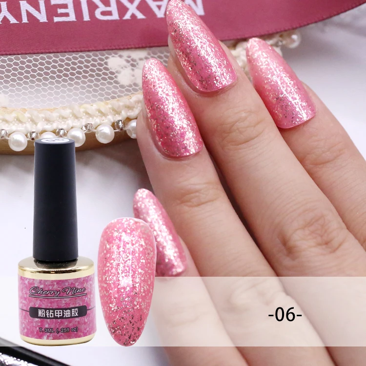 Chunshu Новая серия розового золота Гель-лак 7,3 мл УФ-гель для ногтей набор вымачивать праймер ногти маникюр полу-стойкий лак 6 цветов - Цвет: Pink-d6