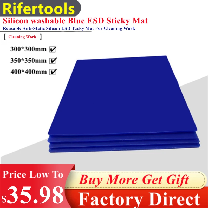 

Wholesale Reusable Anti-Static Silicon ESD Tacky Mat For Dust Easy Clean Washable Silicone Cleaning Pad Cleanroom Adhesive Mat