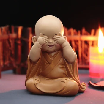

Small Ornament Mini Little Monk Sculpture Figurine Chinese Style Handmade