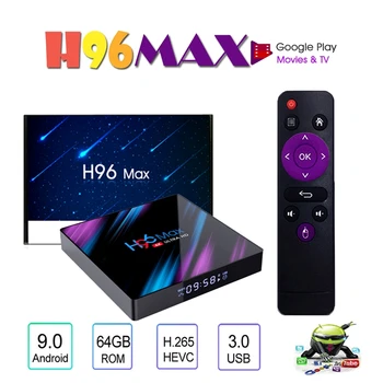 

Android 9.0 TV Box H96 Max Quad Core CPU 4GB RAM 64GB ROM 4K Support 2.4/5.0GHz WiFi Bluetooth 4.0 H.265 HDMI 2.1 Media Player