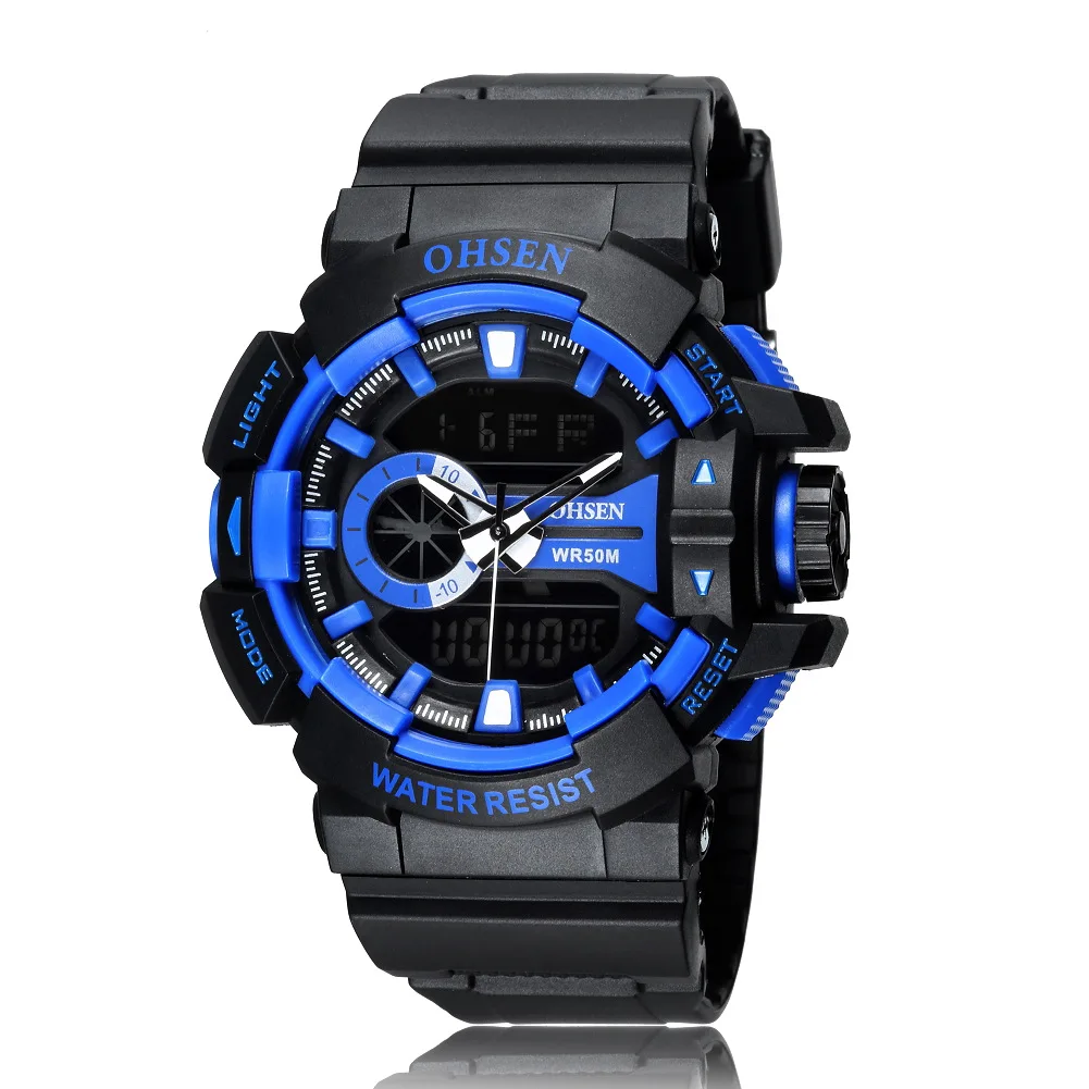 

Ohsen Onsun 1505 Multi-functional Dual Display Outdoor Waterproof LED Electronic Silicone Watch