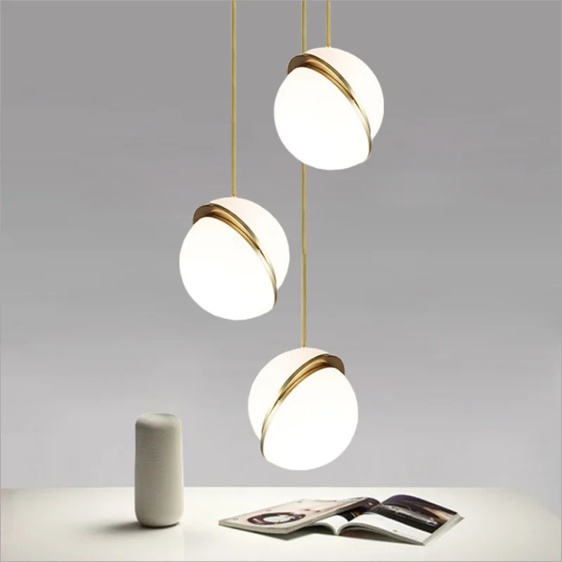 Half Circle Restaurant with Misplaced Creativity Pendant Lamp Morden Living Room Decoration Light Fixtures Glass Hanging Lights