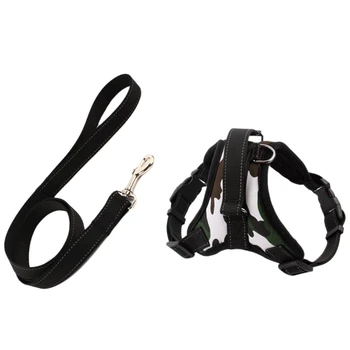 

Dog Harness Leash Set Adjustable Breathable Dog Cat Collar Vest Harness for Dog Puppy Pet Chest Strap Dog Accessories Camouflage