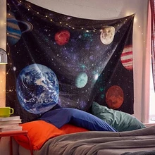 Galaxy настенный гобелен хиппи Небесный волк психоделический ковер настенный гобелен из ткани пейзаж звездное небо Луна Tapiz Мандала Йога