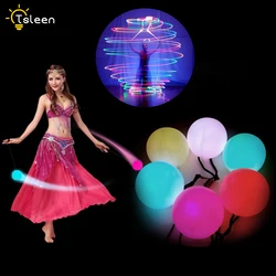 1/2/4Pcs Colorful Belly Dance Balls RGB Glow LED POI Thrown Balls For Belly Dance Hand Props Stage Performance Accessories