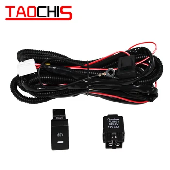 

Car Fog Light Wiring Harness H11 Socket Wire + Switch with LED indicators AT Relay 40A For Ford Renault Citroen Peugeot