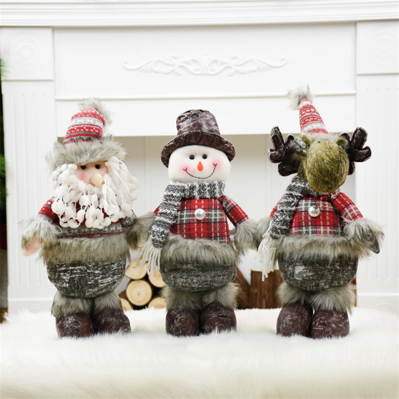 

45cm Christmas Decoration Santa Claus Snowman Dolls Christmas Decorations for Home Kids Christmas Gifts adornos de navidad