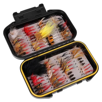 

72PCS Fly Fishing Dry Flies Fishing Lures Fishing Flies Set Fly Fishing Lures Assortment Kit 5 Different Flies
