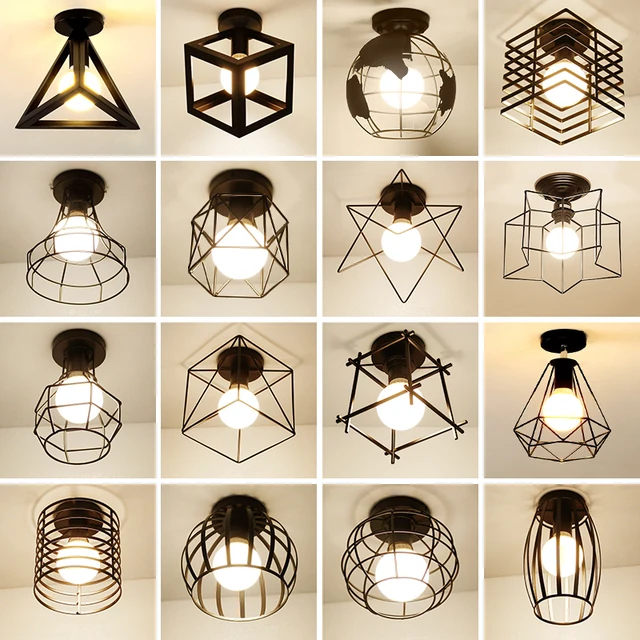 Modern Iron Ceiling Lights Lamp shade E27 Scandinavian Chandelier LED Lights Lighting e607d9e6b78b13fd6f4f82: Black|Eight-layer circle|iron|Pentagon|Seven squares|Spherical|Square|The mesh|Triangle|Well cross|White|With cloth cover