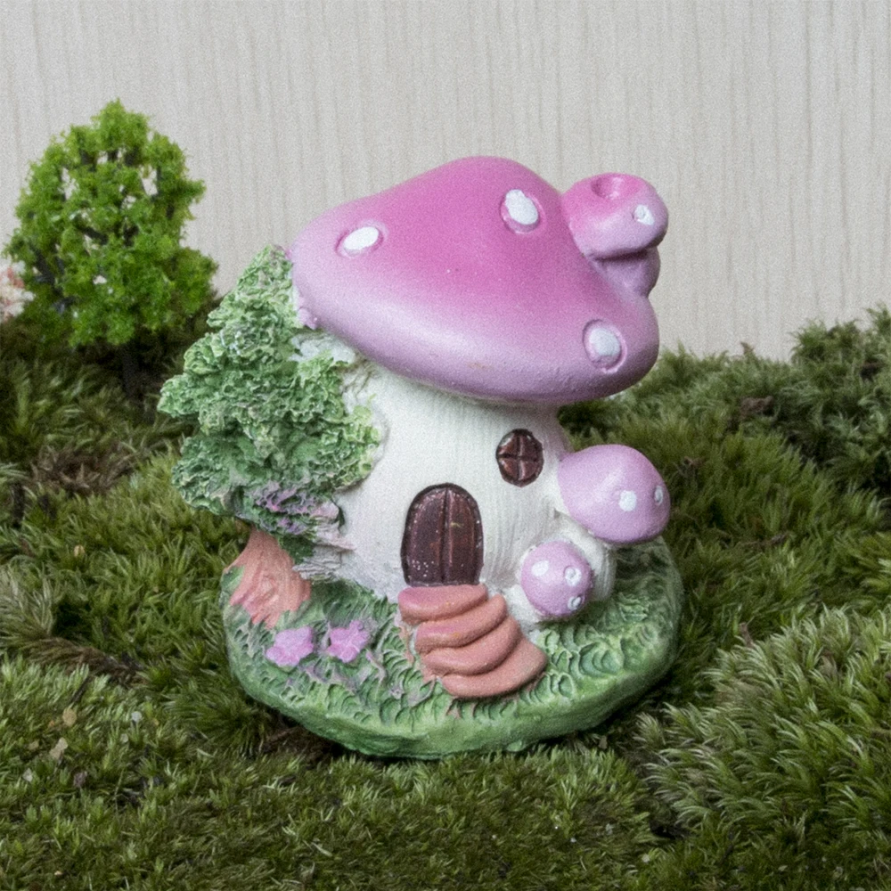 10Pcs Mini Red Mushroom Garden Ornament Miniature Plant Pots Fairy DIY Dollhouse 