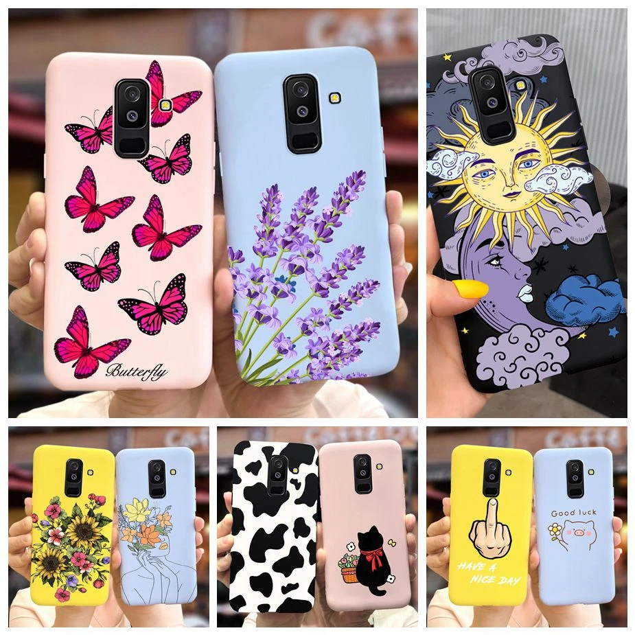 For Samsung Galaxy A6 Plus 2018 Case Cute Candy Painted Cover For Samsung A6 2018 A600F Soft Silicone Case For Samsung A6+ A605F mobile phone cases with card holder