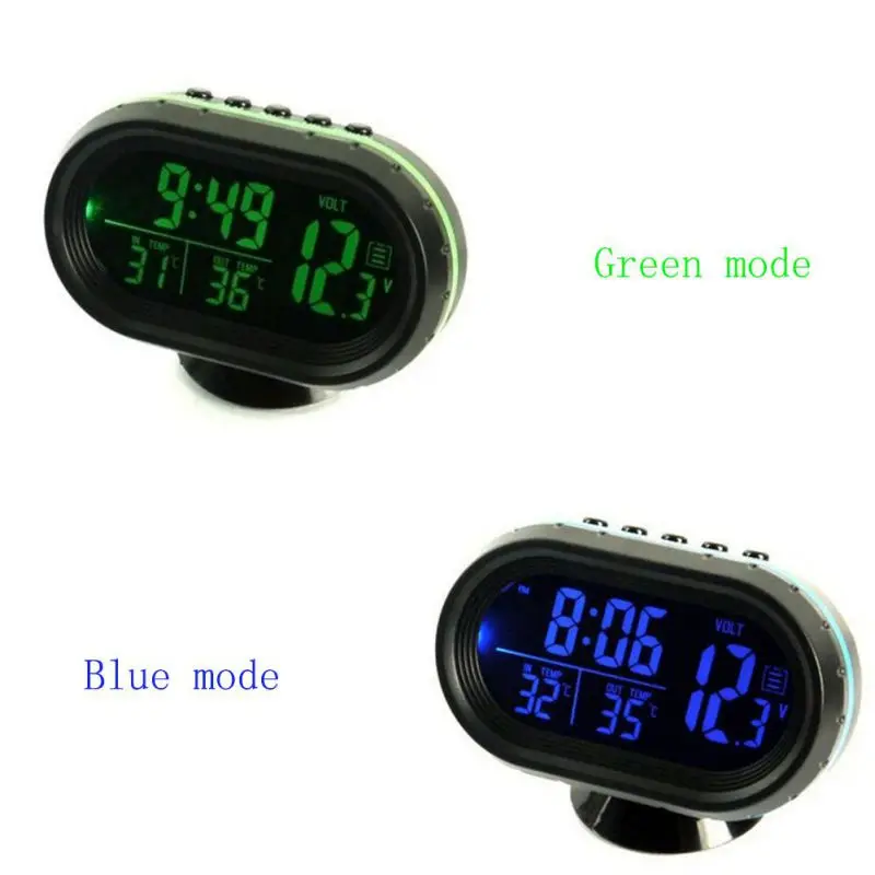  Car Electronic Clock Car Thermometer Luminous Clock Car Accessories