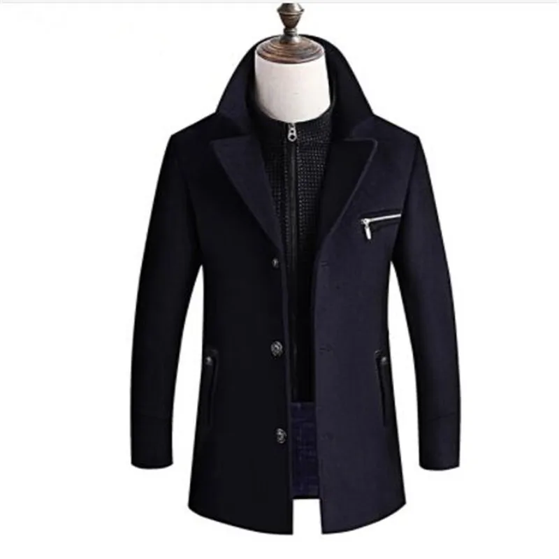 new arrival winter high quality wool thicked trench coat men,men's wool jackets,plus-size M-4XL,8863