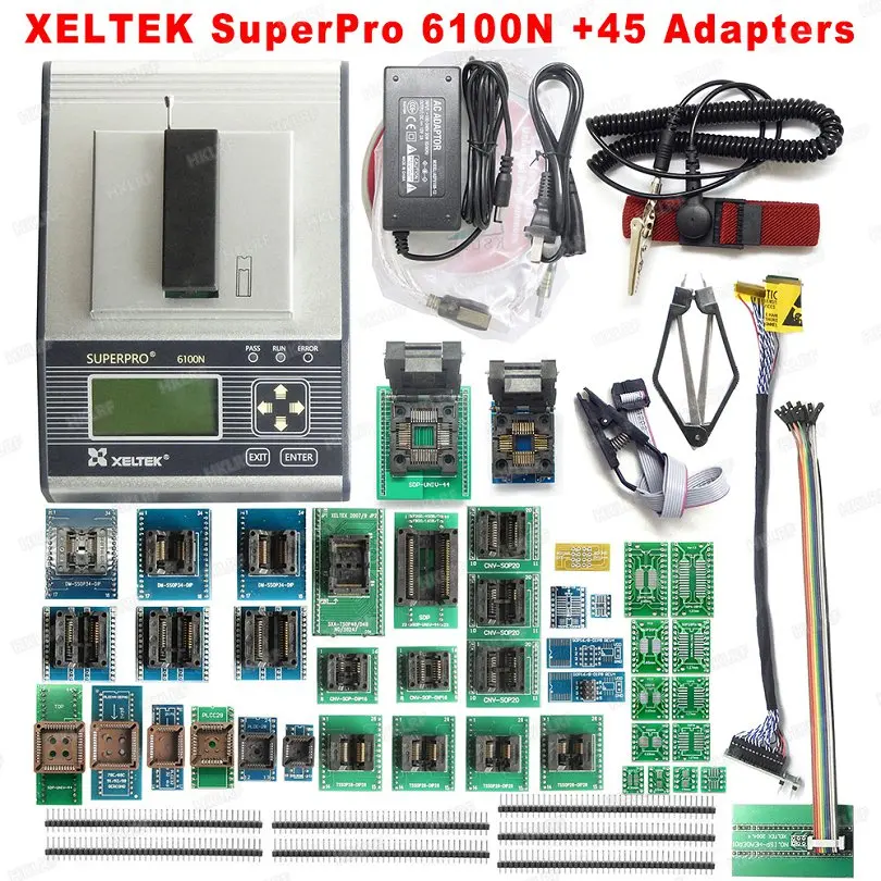 XELTEK SUPERPRO 6100 6100N программатор+ 45 адаптеров с CD программным обеспечением может быть обновлен на официальном сайте