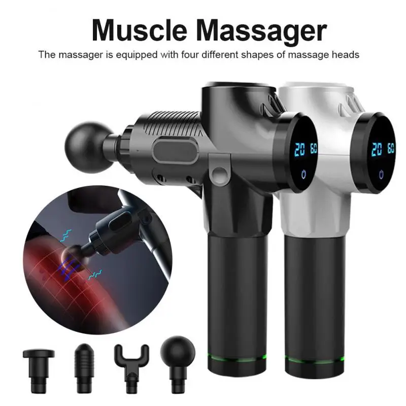 Hot Electric Muscle Massager Therapy Fascia Massage Gun Deep Vibration Muscle Relaxation Fitness Equipment Health Care Dropship