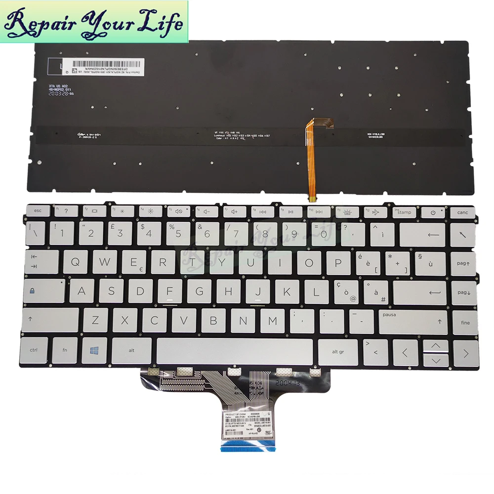 Teclado Retroiluminado para hp Pavilion us it Espanhol X360 14-dy 14-dv 14m-dy Dy0000 Dy1000 Layout Italiano Prata L85716 L96519 061 Novo - Imagem 3