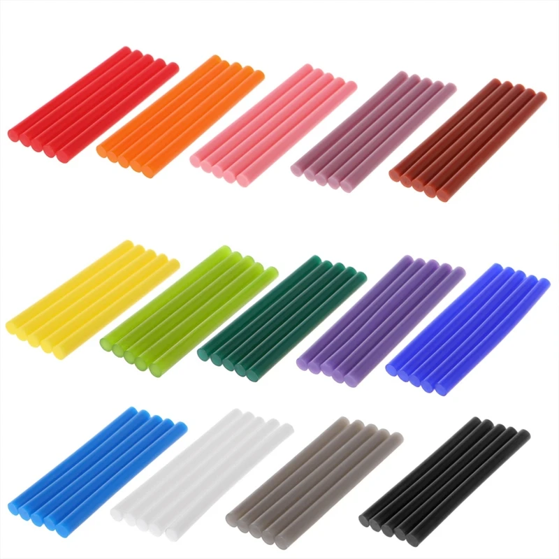 

5pcs Hot Melt Glue Stick Colorful 7x100mm Adhesive For DIY Craft Toy Repair Tool Drop Ship