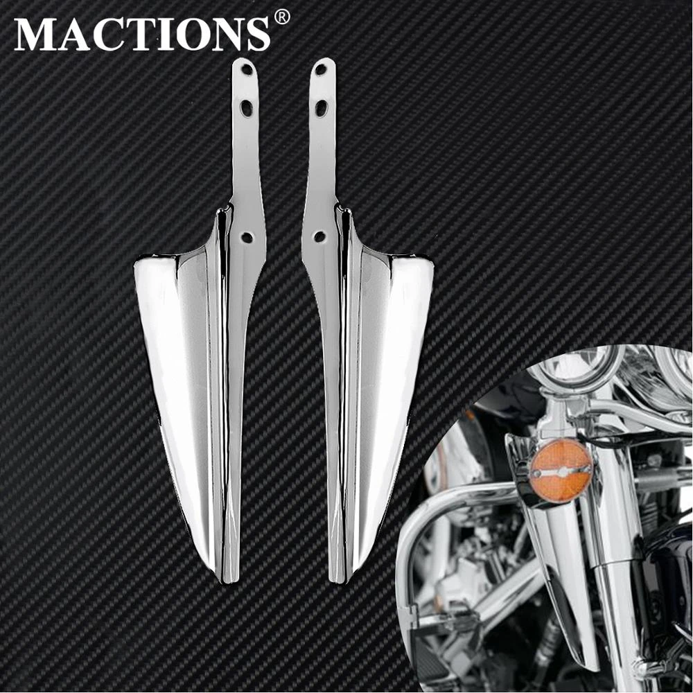 Motorcycle Front Fork Mount Wind Deflectors Chrome For Harley Touring Road King 19952020 Street