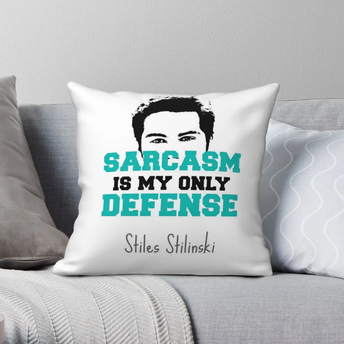 

Teen Wolf Stiles Stilinski Square Pillowcase Polyester Linen Velvet Zip Decor Sofa Seater Cushion Cover 45x45