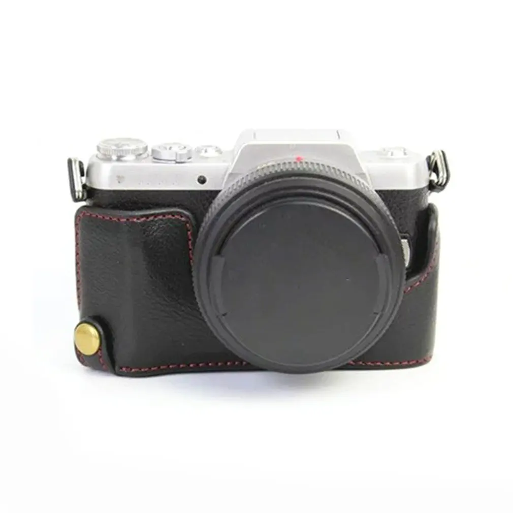 Сумка для камеры из искусственной кожи, чехол для камеры Panasonic Gf10 Gf9 Gf8 Gf7, прочный портативный чехол на половину, чехол на дно