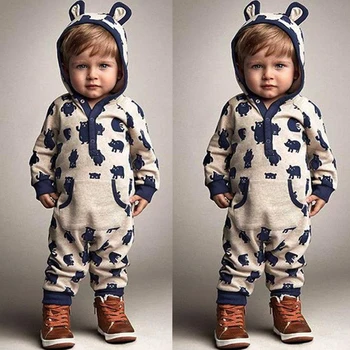 

Baby Hooded Rompers Autumn Tracksuit Soft Boy Girl Jumpsuit Single Breasted Infant Outfits Animal Baby Newborn Overalls Infantil