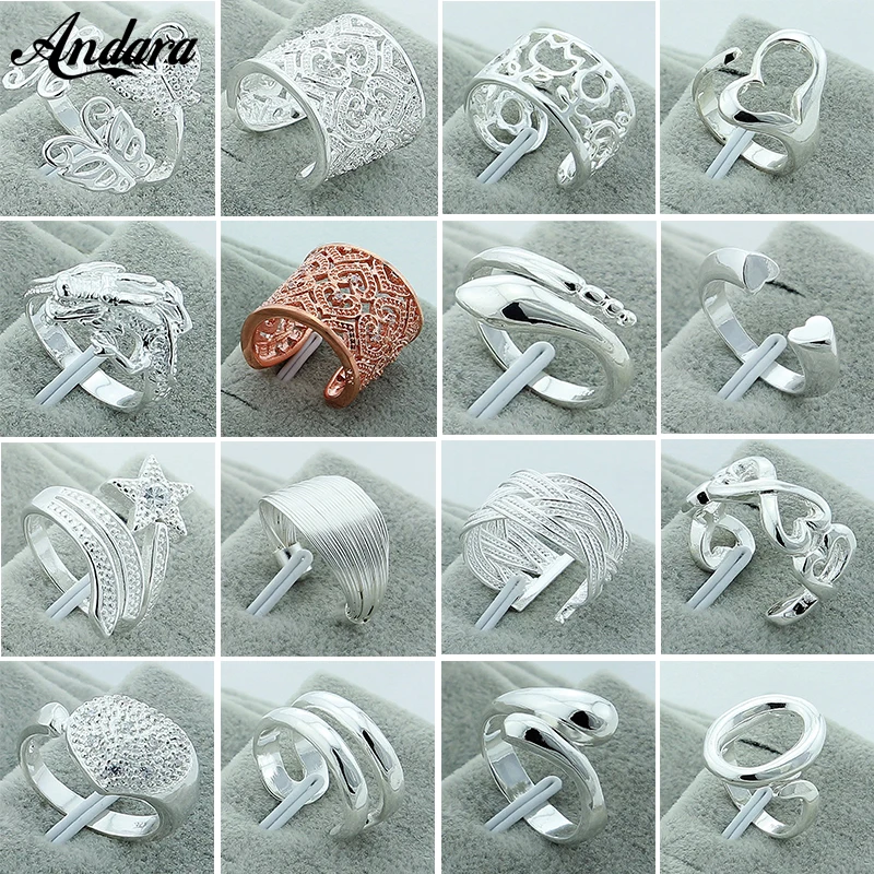 

New 100% Silver 925 Jewelry Simple Fashion Heart Animal Dragon Cat Finger Rings for Women Men Silver Fashion Rings