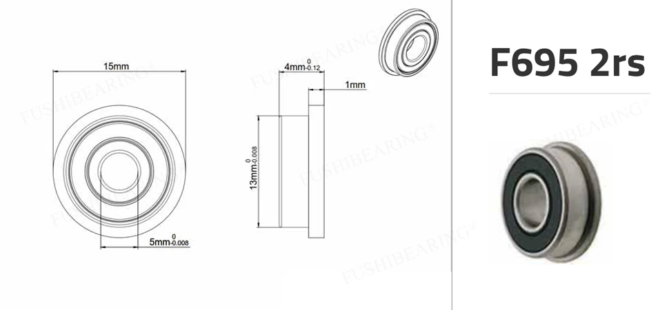 rolamentos 2RS, 5x13x4mm, ABEC-7, F695RS para VORON,