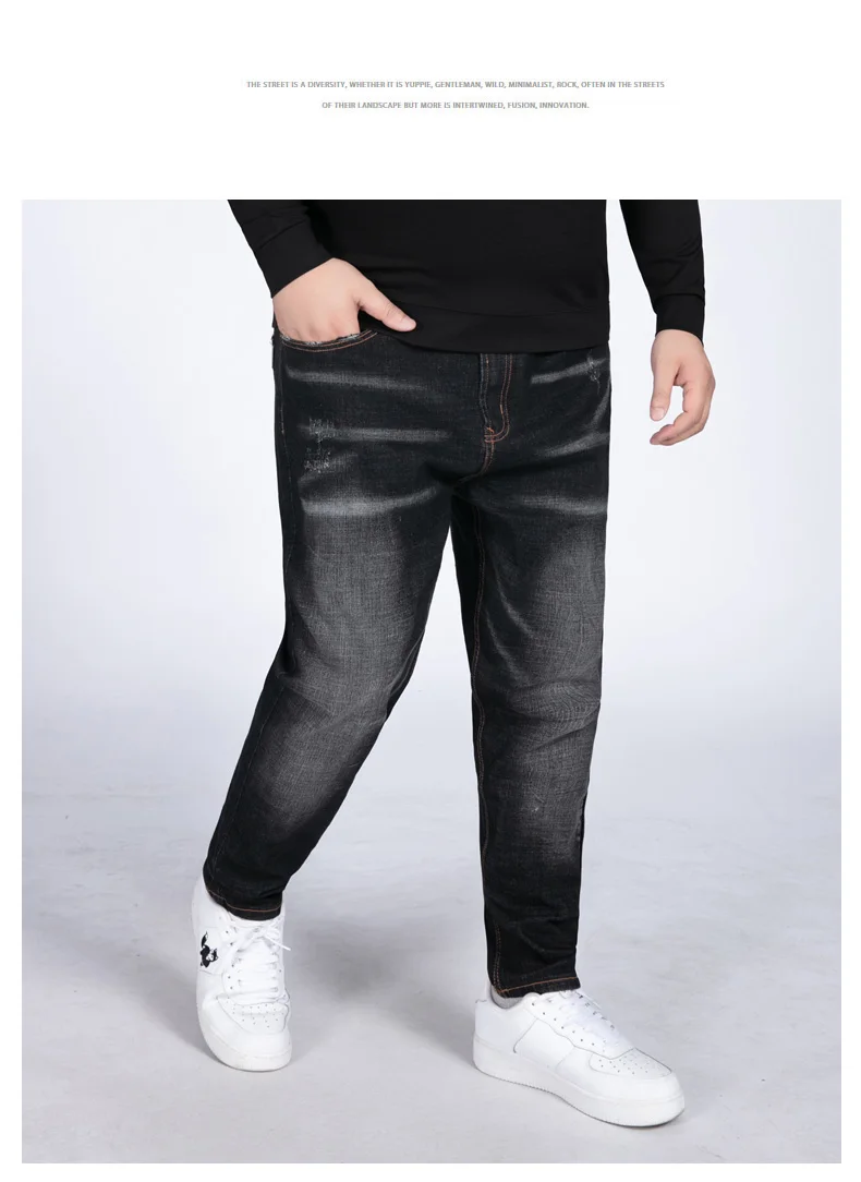 12XL 10XL 8XL 6XL модные Для мужчин брюки больших размеров Повседневное Осень Джинсовая хлопковая футболка в стиле хип-хоп свободные коротким рукавом Рабочая высокого качества длинные штаны, мужские джинсы, штаны