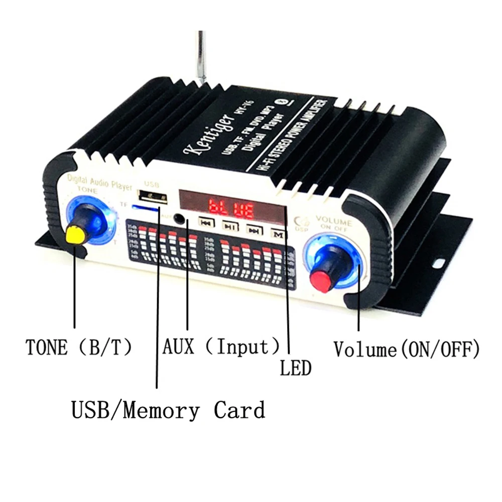 Стерео усилитель HY-V6 Мини Bluetooth TF USB FM аудио усилитель HIFI усилитель мощности для домашнего автомобиля