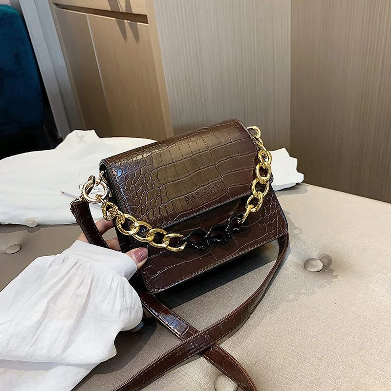 

Stone Pattern PU Leather Crossbody Bags For Women 2019 Luxury Chain Shoulder Messenger Bag Lady Chain Handbags and Purses