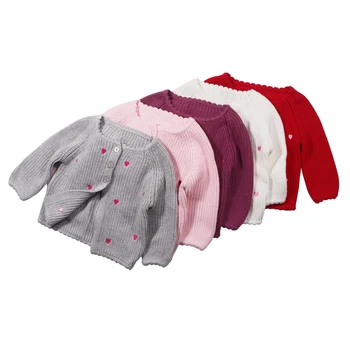 

sweater age for 6m - 2 yrs baby girls cute embroidery cardigan 2020 autumn winter children clothes casual simple kids knit tops