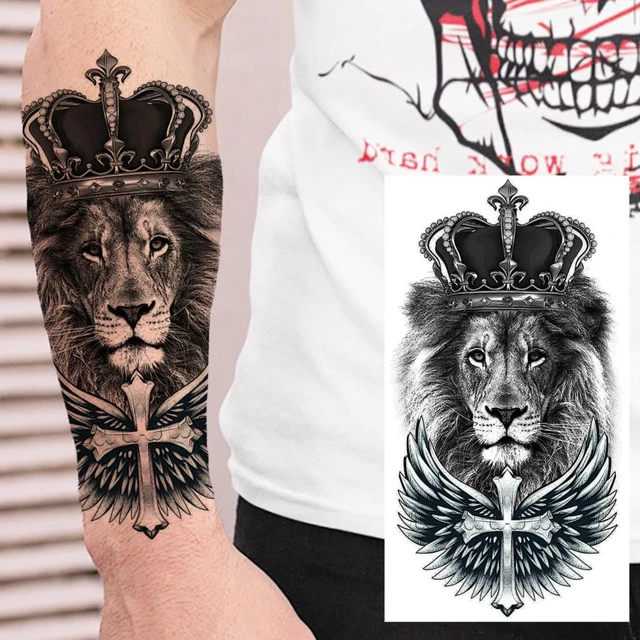 Preto vampiro borboleta tatuagens temporárias para mulheres adulto rosa  flor crânio tigre leão falso tatuagem sexy à prova dwaterproof água tatoo  adesivo - AliExpress