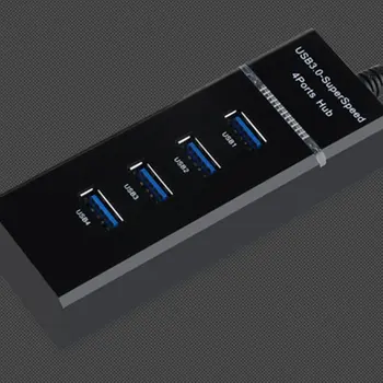

4 Ports USB 3.0 HUB HUB Multi USB Splitter Expander Multiple USB 3 Hab On / Off Switches Ac Adapter Cable Splitter For Pc Laptop