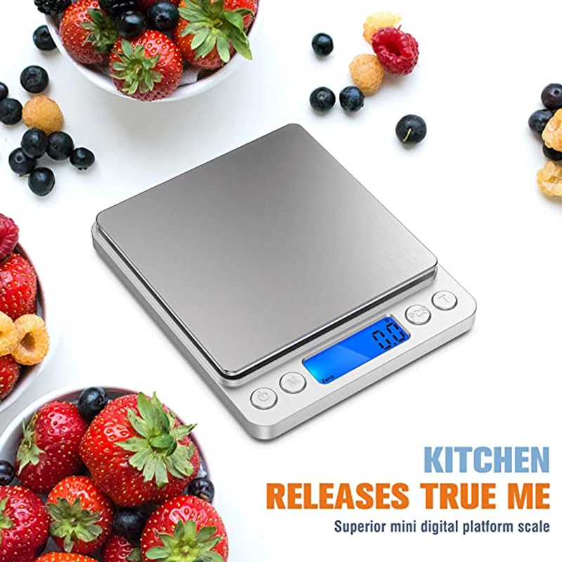 

6.61 lbs(3kg) Food Scale Digital Kitchen Scale Weight Grams and oz for Cooking Baking 0.1g/0.01oz Precise Graduation Scales Gram