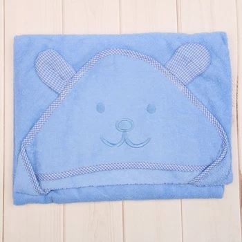 

Terry corner with a hood and embroidery, blue, size 90x90 cm