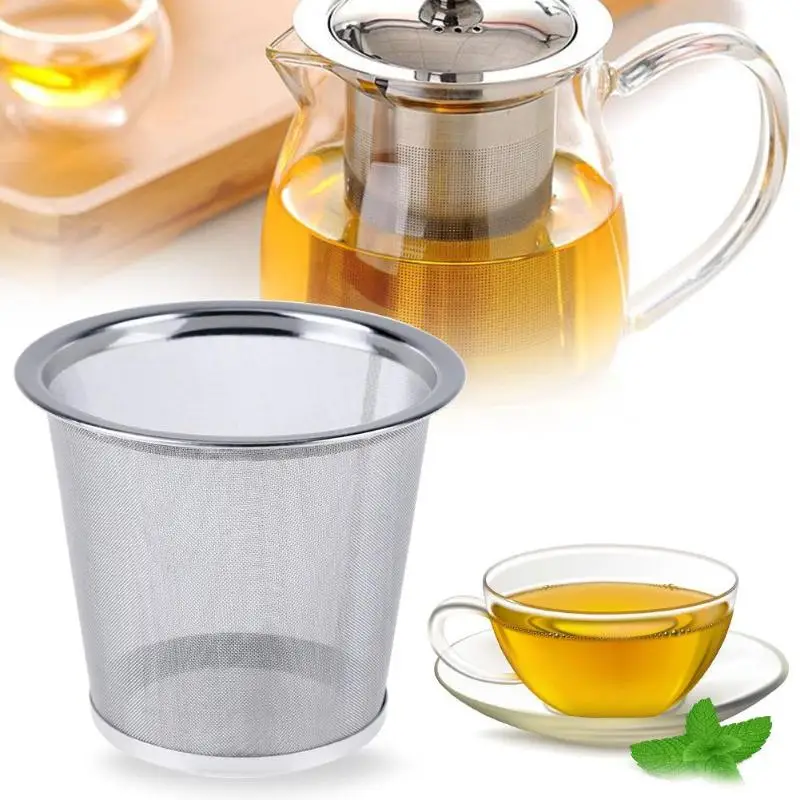 

Reusable Stainless Steel Tea Strainer Teapot Coffee Tools Mesh Infuser Tea Leaf Spice Filter Drinkware Kitchen Accessories