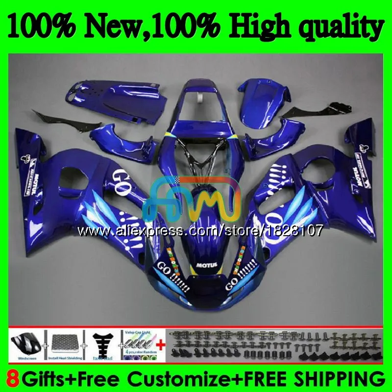 Средства ухода за кожей для YAMAHA YZF R6 R 6 600 YZF600 YZFR6 98 99 00 01 02 50BS. 36 YZF-600 YZF-R6 1998 1999 2000 2001 2002 обтекатель синяя GO