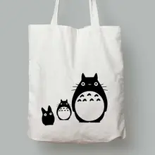 Totoro сумка забавная Милая графическая harajuku Японская kawaii забавные женские модные холщовые сумки для покупок Дорожная сумка на молнии