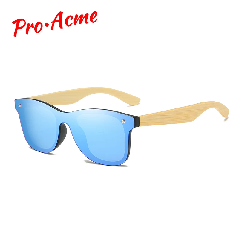 Pro Acme, поляризационные деревянные солнцезащитные очки без оправы, мужские, квадратная оправа, бамбуковые солнцезащитные очки, женские, мужские, зеркальные линзы, ручная работа, zonnebril PC1329
