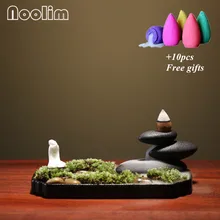 Творческий микро пейзаж обратного потока благовоний горелка Керамика горный водопад Курильница держатель для Рожков домашний декор+ 10 шт. конусов