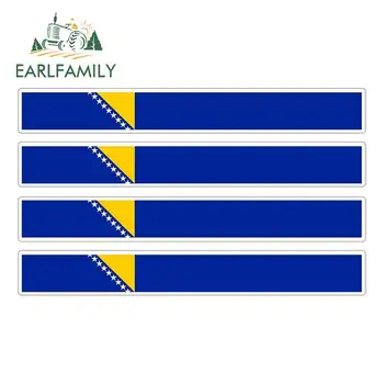 

EARLFAMILY 4pcs Car Stripe Motorcycle Racing Flag Sticker Car Bumper Decal Bike Moto Tuning Bosnia Car Stickers