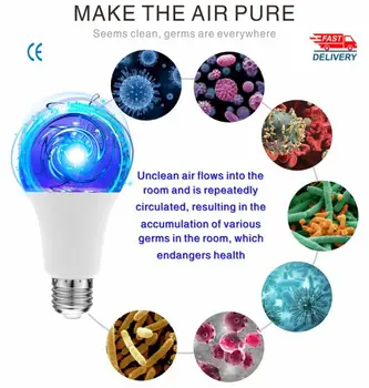 

Portable LED Sterilization Bulb CE PSE FCC ROHS Certificate UVC Disinfection Bulb E27 Home Sterlize For Clothes Pets Furnitures