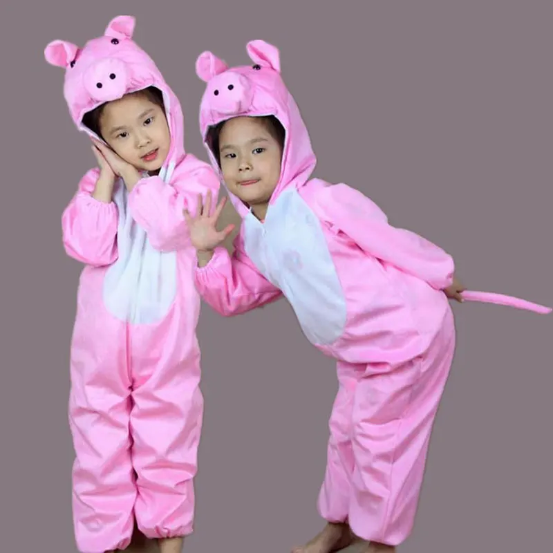 Umorden Kinder Kinder Baby Mädchen Mädchen der Cartoon Tier Rosa Schwein  Kostüm Leistung Anzug Halloween kinder Tag Kostüme - AliExpress