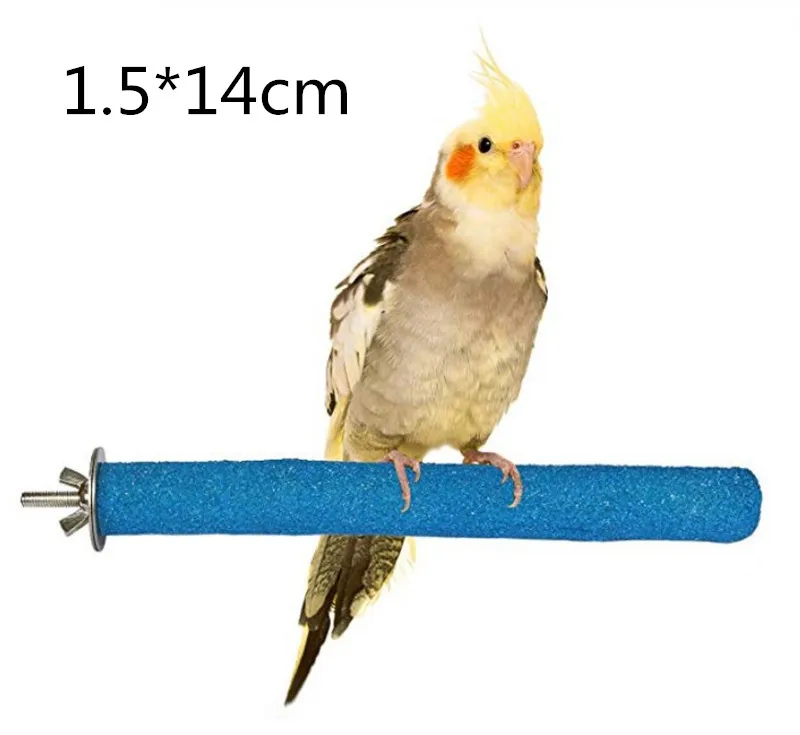 1pc random 1.5x14cm 14 см птичий коготь клюв шлифовальный стержень стоячая палка попугай станция полюс принадлежности для птиц попугай шлифовальная подставка когти клетка аксессуары - Цвет: 1pc random 1.5x14cm